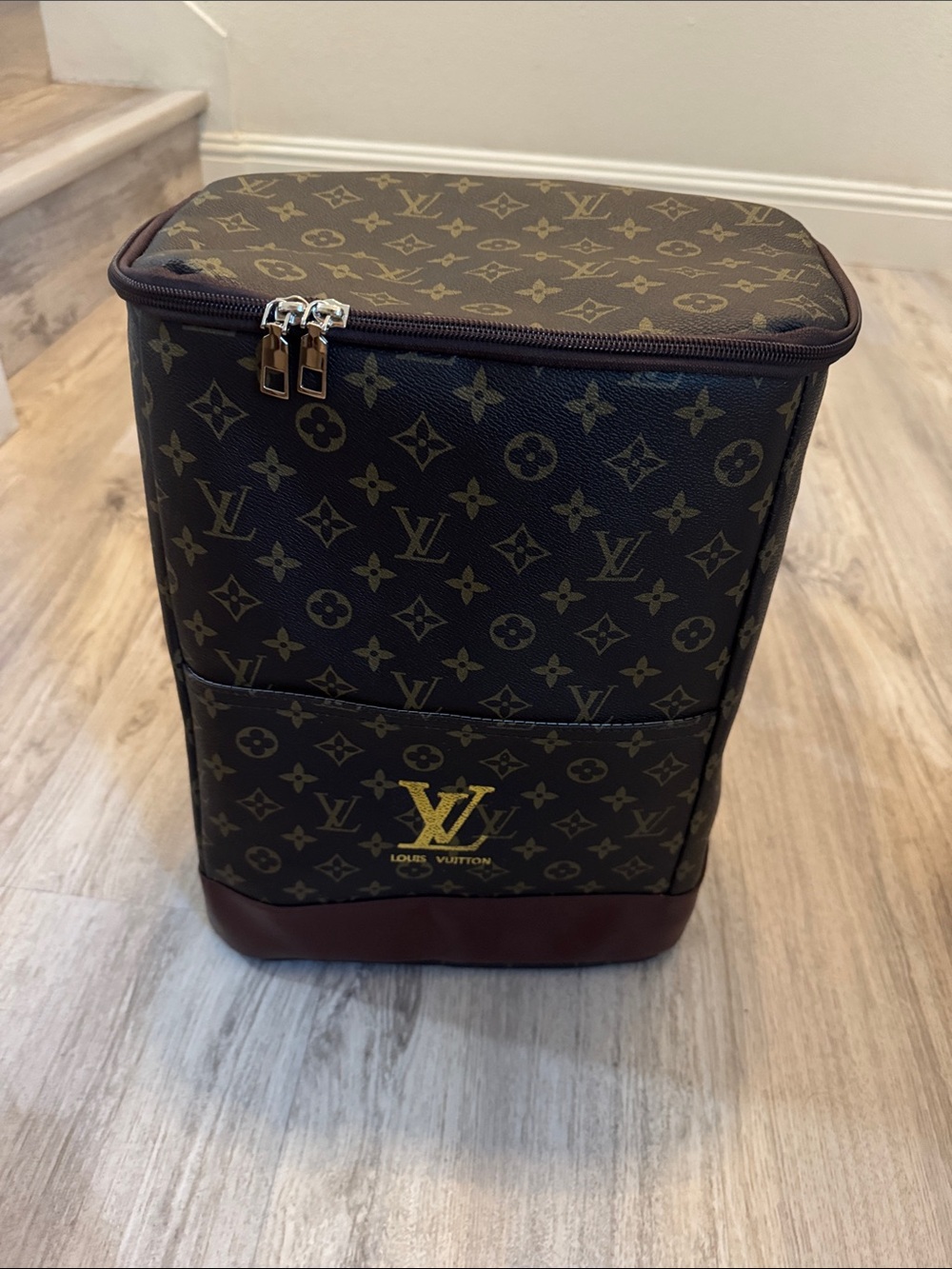 cooler backpack Monogram Canvas Toiletry Case in Brown with Gold Accent